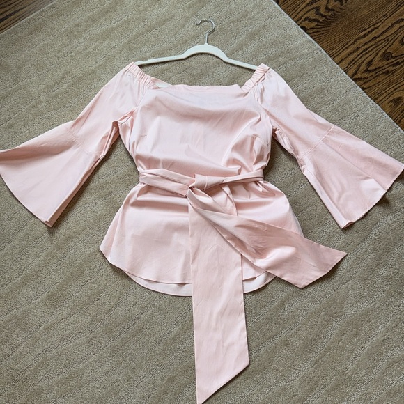 White House Black Market Off-Shoulder‎ Blouse With Belt - Picture 6 of 17